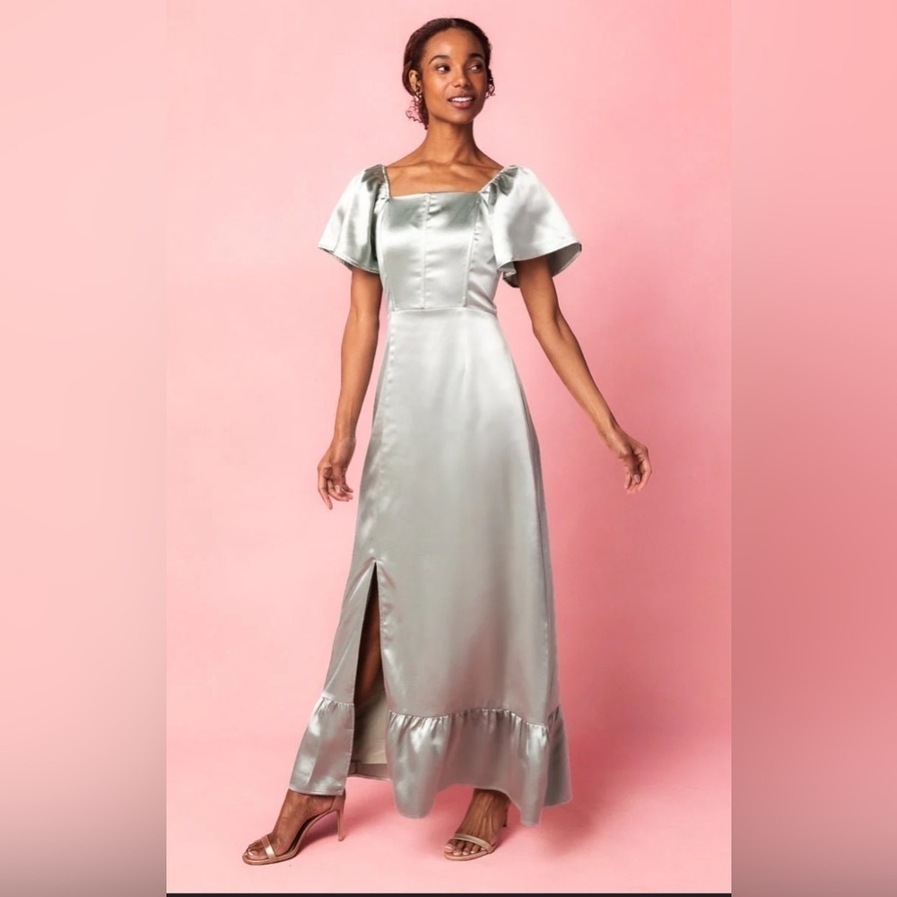 Ivy City Co Silver Maxi Dress